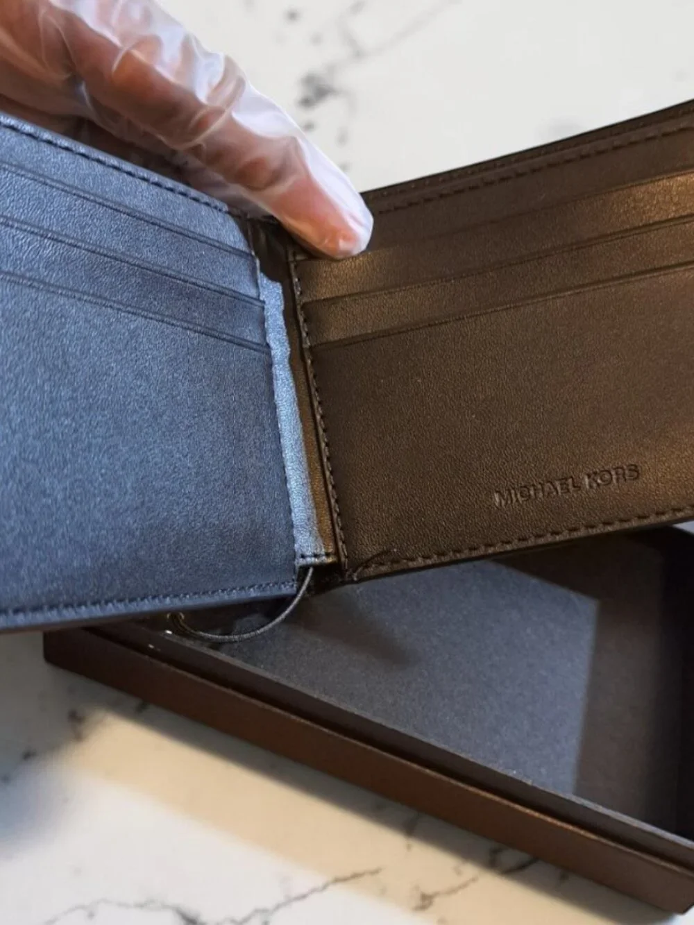 Michael Kors Men’s MK Black & MK Red /Blue /White Billfold Wallet Bundle